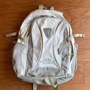 The North Face Wasatch Backpack in White and Light Grey Hiking Outdoor Camp Trek
